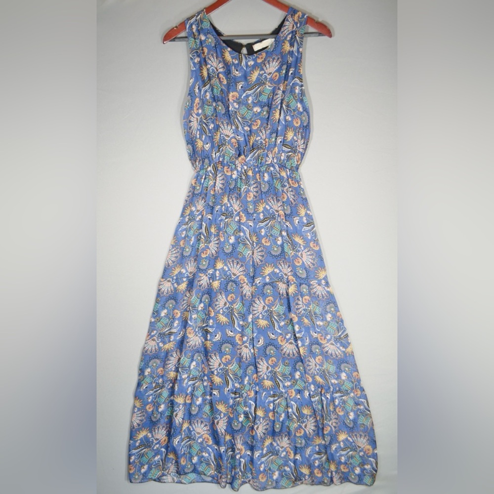 Laura Guidotti Blue Floral Maxi Dress Made in Italy